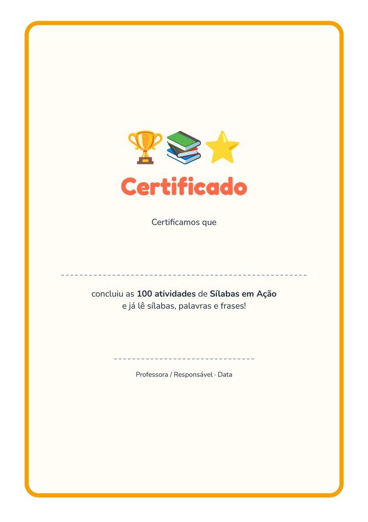 Página de Sílabas em Ação